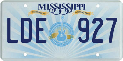 MS license plate LDE927