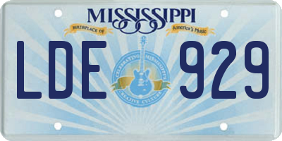 MS license plate LDE929