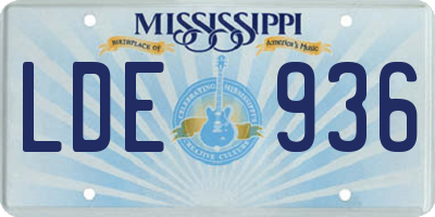MS license plate LDE936