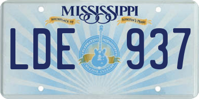 MS license plate LDE937