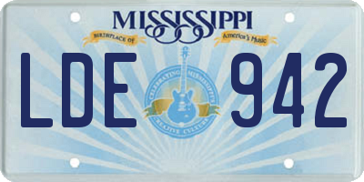 MS license plate LDE942