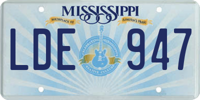 MS license plate LDE947