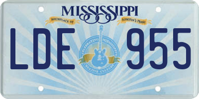 MS license plate LDE955