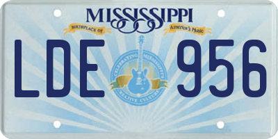 MS license plate LDE956