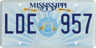 MS license plate LDE957