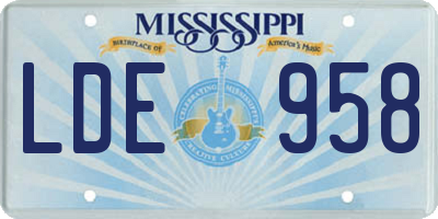 MS license plate LDE958