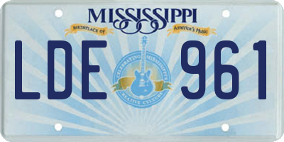 MS license plate LDE961