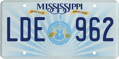 MS license plate LDE962