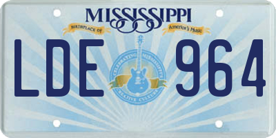 MS license plate LDE964