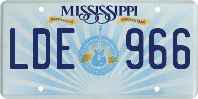 MS license plate LDE966