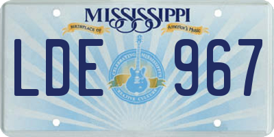 MS license plate LDE967