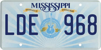 MS license plate LDE968