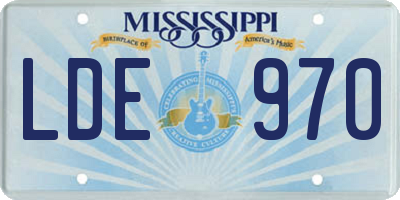 MS license plate LDE970