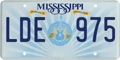 MS license plate LDE975