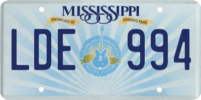 MS license plate LDE994