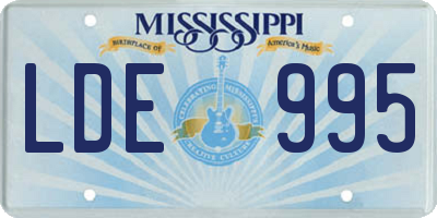 MS license plate LDE995