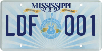 MS license plate LDF001