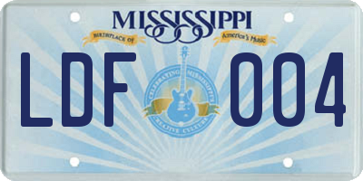 MS license plate LDF004