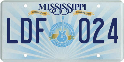 MS license plate LDF024