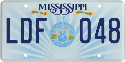 MS license plate LDF048