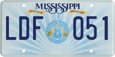 MS license plate LDF051