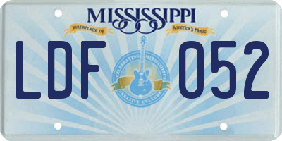 MS license plate LDF052