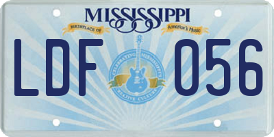 MS license plate LDF056