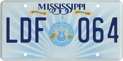 MS license plate LDF064