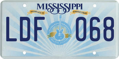 MS license plate LDF068