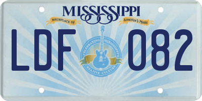 MS license plate LDF082