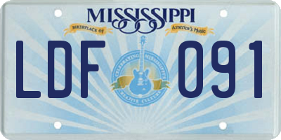 MS license plate LDF091