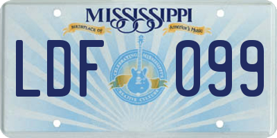 MS license plate LDF099
