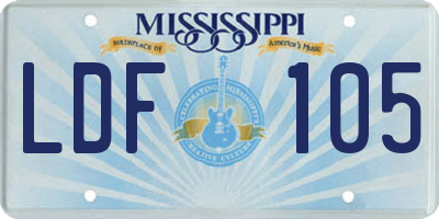 MS license plate LDF105