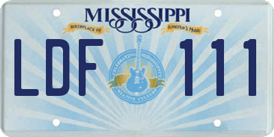 MS license plate LDF111
