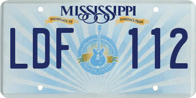 MS license plate LDF112