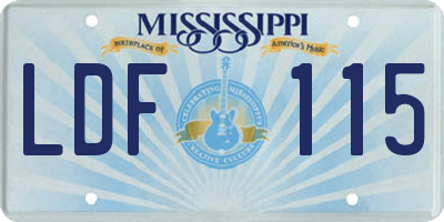 MS license plate LDF115