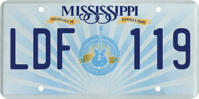MS license plate LDF119