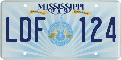 MS license plate LDF124