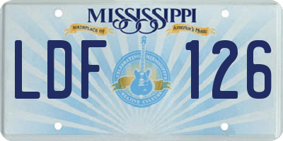 MS license plate LDF126