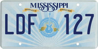 MS license plate LDF127