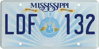 MS license plate LDF132