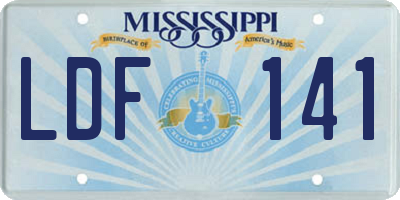 MS license plate LDF141