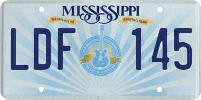 MS license plate LDF145