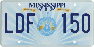 MS license plate LDF150