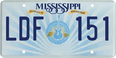 MS license plate LDF151