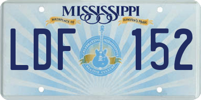 MS license plate LDF152