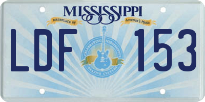 MS license plate LDF153