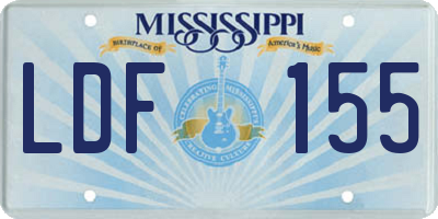 MS license plate LDF155