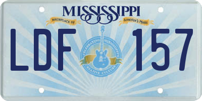 MS license plate LDF157
