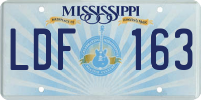 MS license plate LDF163